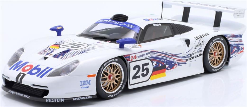 IXO 1/18 W18012001 Porsche 911 GT1 #25 24h Le Mans 1997 Stuck/Boutsen/Wollek Diecast Model