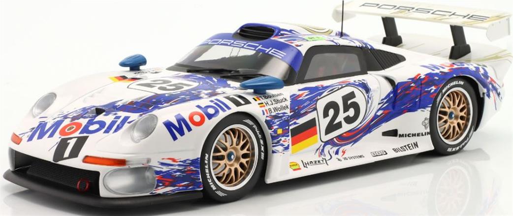 IXO 1/18 W18013001 Porsche 911 GT1 #25 2nd 24h Le Mans 1996 Stuck/Boutsen/Wollek Diecast Model