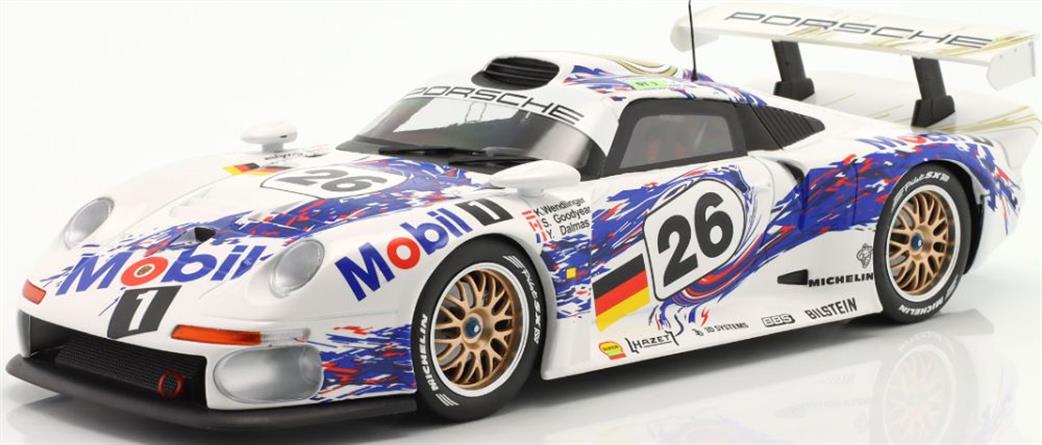 IXO 1/18 W18013002 Porsche 911 GT1 #26 3rd 24h Le Mans 1996 Dalmas/Wendlinger/Goodyear Diecast Model