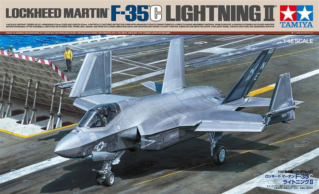 Tamiya 1/48 61127 Lockheed Martin F-35C Lightning II Jet Fighter Kit