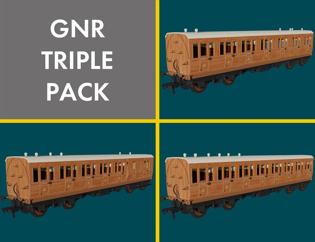 Rapido Trains OO 978021 GN 48' Evolution Bogie Coach Non-Corridor Triple Pack