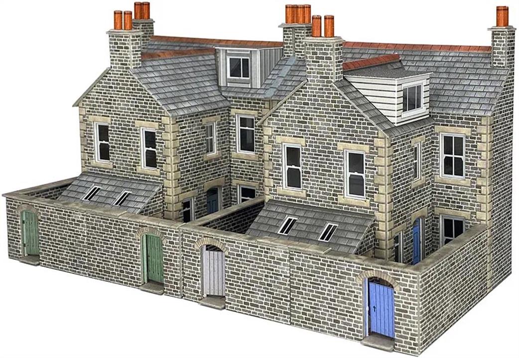 Metcalfe OO PO305 Low Relief Terraced House Backs Stone Card Kit