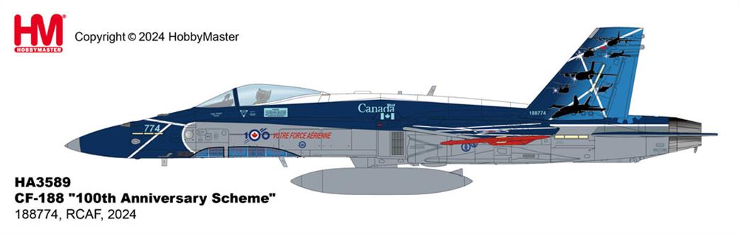 Hobby Master 1/72 HA3589 CF-188 100th Anniversary Scheme RCAF Model Aircraft