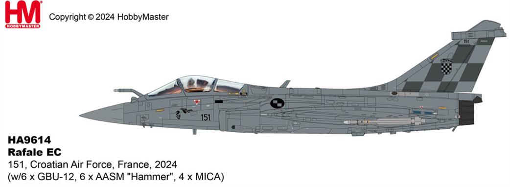 Hobby Master 1/72 HA9614 Rafale EC Croatian Air Force France 2024 diecast aircraft model