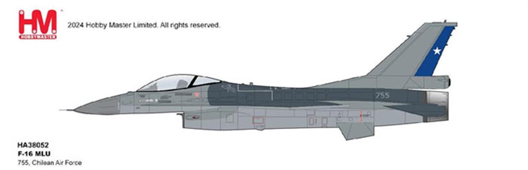 Hobby Master 1/72 HA38052 Lockheed F-16MLU Chilean Air Force Aircraft Model