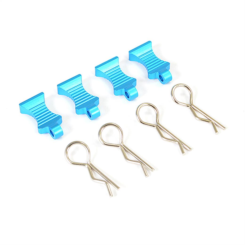 Fastrax  FAST206AB Pull Tab Body Clip & Blue Alu Tab Pack of 4