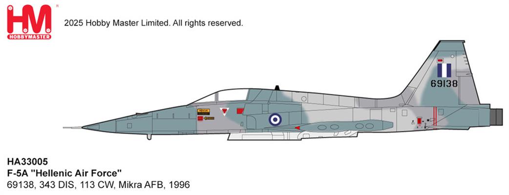 Hobby Master 1/72 HA33005 F-5A Freedom Fighter Hellenic Air Force