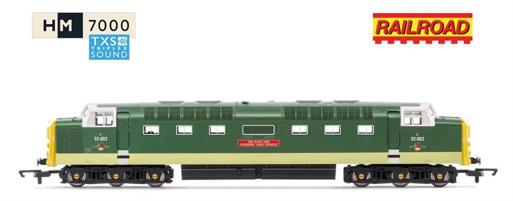 Hornby OO R30438TXS RailRoad with sound BR Class 55 The Kings own Yorkshire Light Infantry 55002