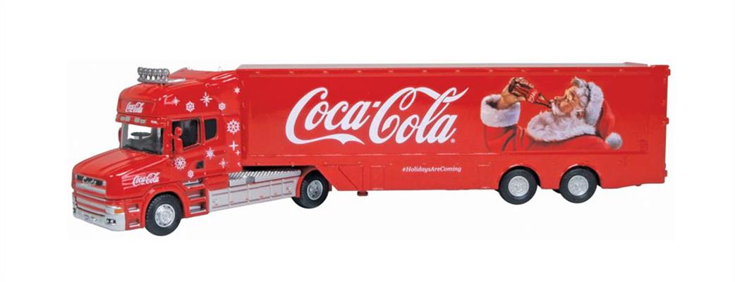 Oxford Diecast 1/76 76TCAB012CC Coca Cola Scania T Cab Box Trailer New Xmas Livery