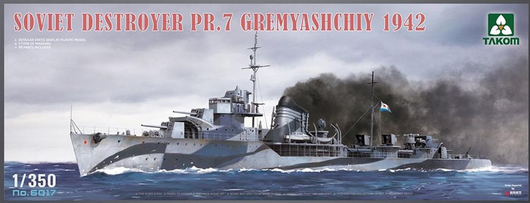 Takom 1/350 06017 Soviet Navy PR 7 Gremyashchiy Destroyer 1942 Kit