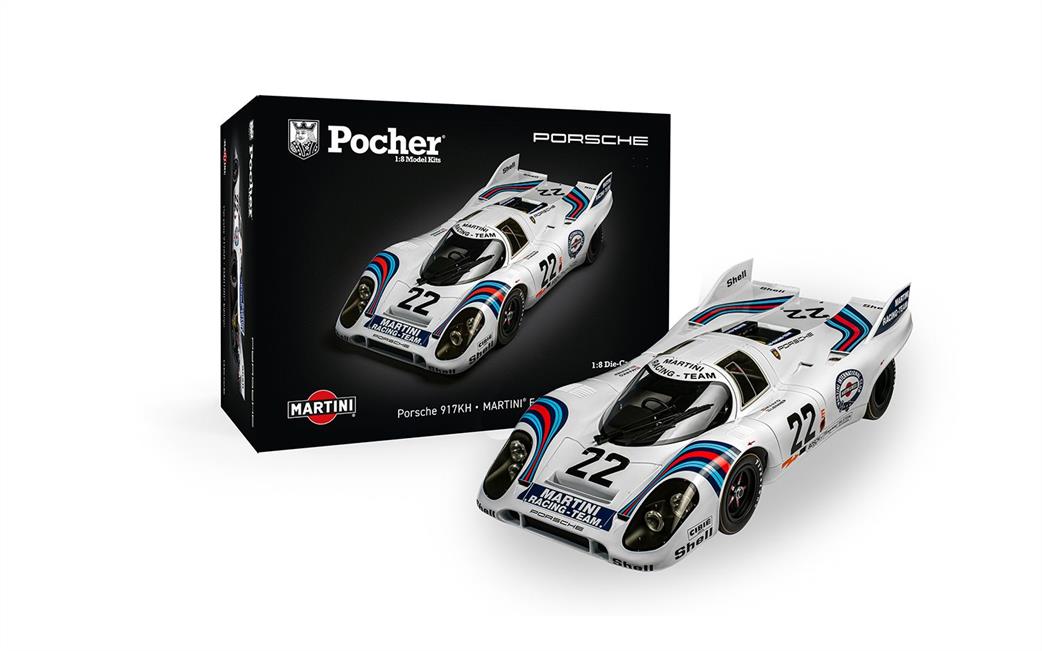 Pocher 1/8 HK122 Porsche 917K Martini Edition Large Scale Diecast Car Kit