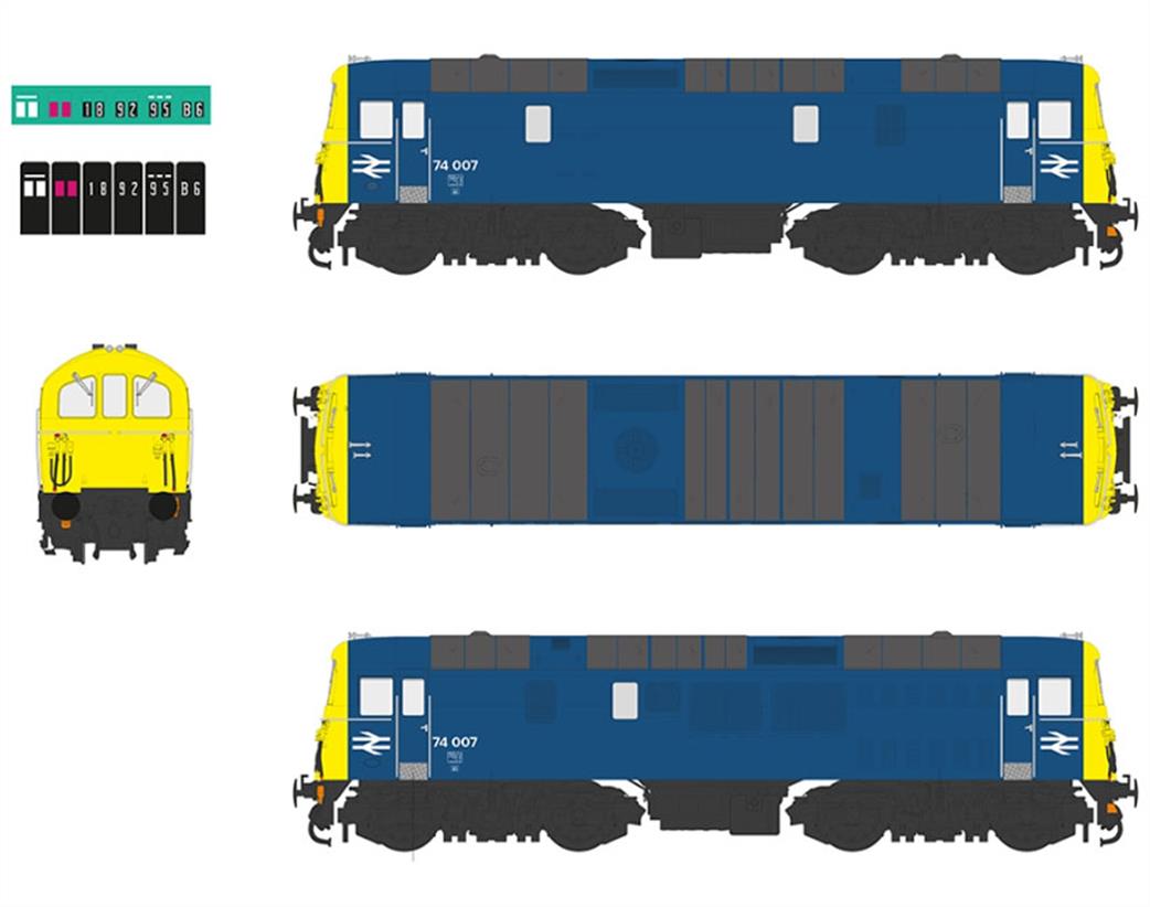 EFE Rail OO E82008 Class 74 Electro-Diesel 74007 BR Blue locomotive Model