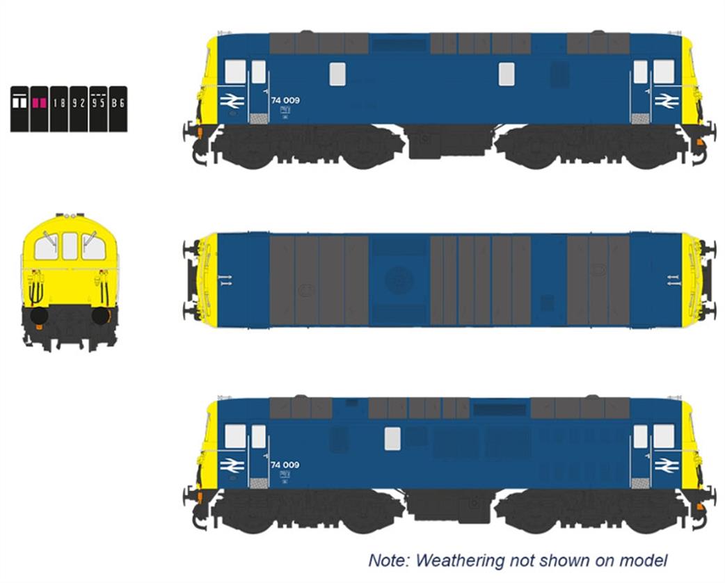 EFE Rail OO E82010 Class 74 Electro-Diesel 74009 BR Blue [W] locomotive Model