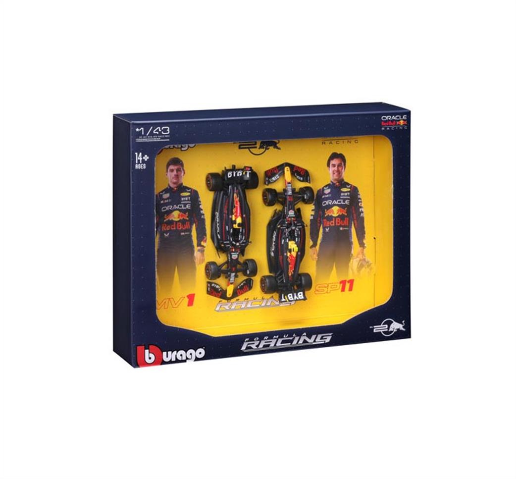 Burago 1/43 B18-38099 F1 Red Bull Racing RB20 2024 Two Pack Verstappen and Perez