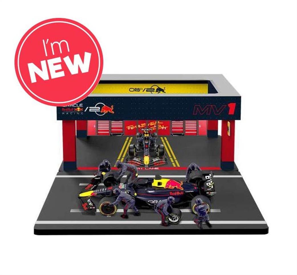 Burago 1/43 B18-38453 Red Bull Racing RB20 F1 2024 #1 Max Verstappen Pit Pass Diorama