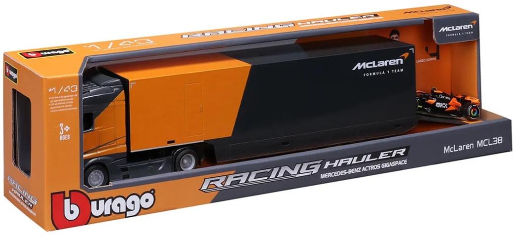 Burago 1/43 B18-38401 F1 McLaren Racing Transporter MCL38 2024 #4 Lando Norris