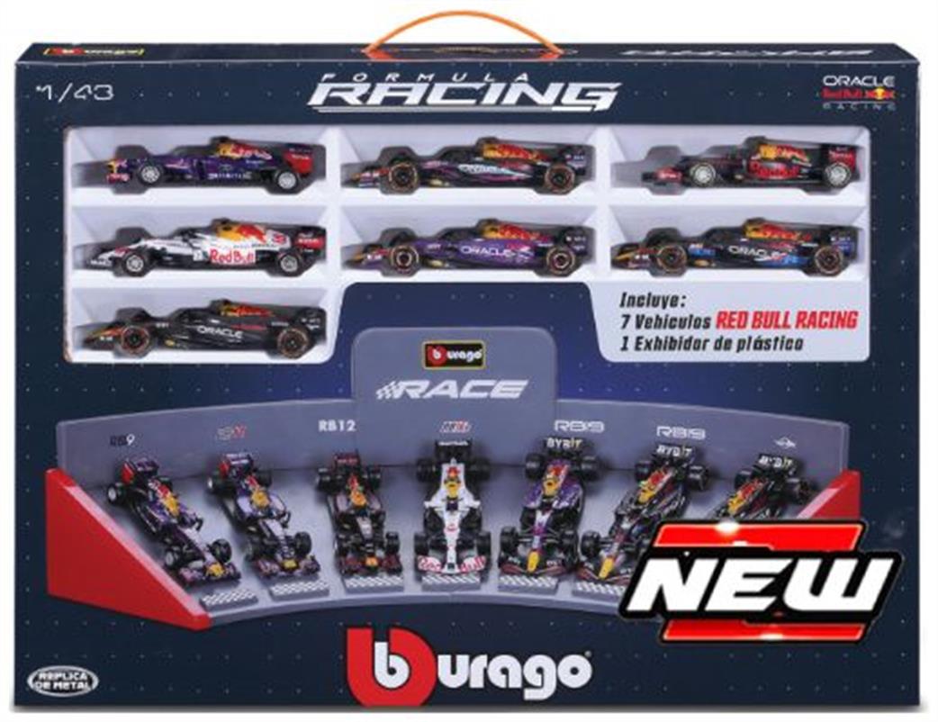 Burago 1/43 B18-38168 F1 Red Bull Deluxe Gift Set with Stand