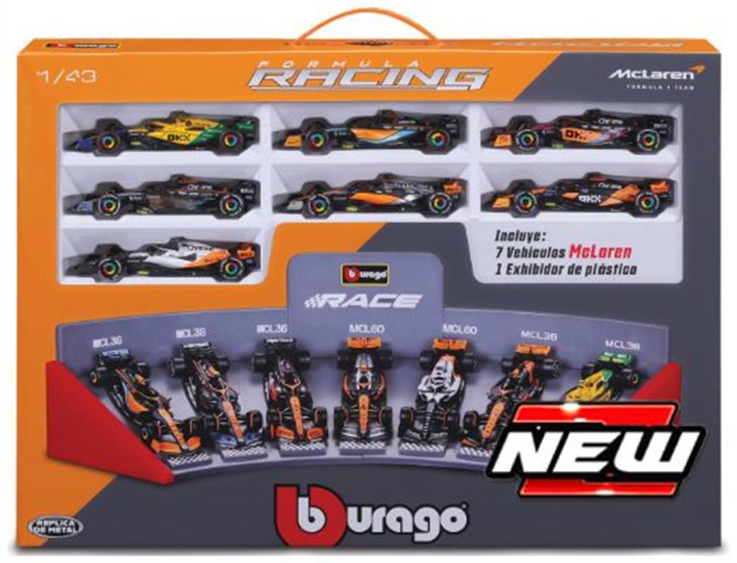 Burago 1/43 B18-38169 F1 McLaren Deluxe Gift Set with Stand