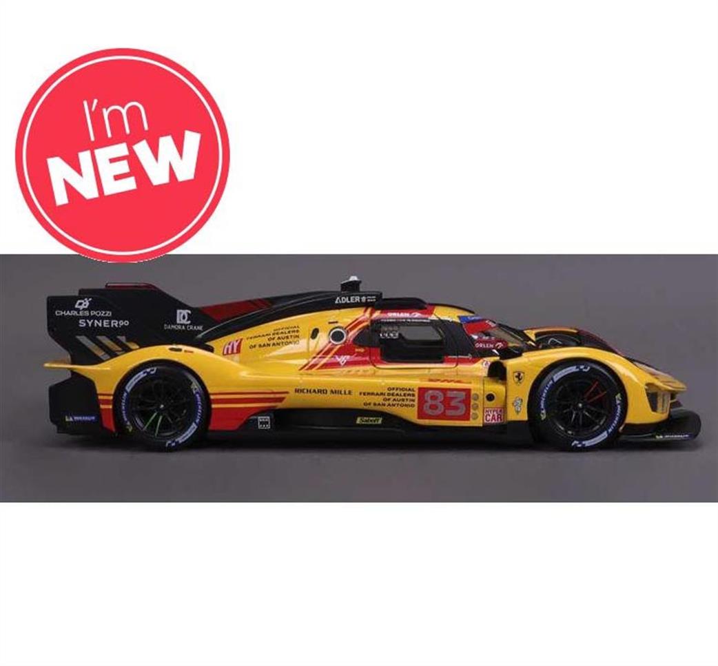 Burago 1/43 B18-26313 Ferrari Racing 499P Le Mans Hypercar #83 Diecast Model