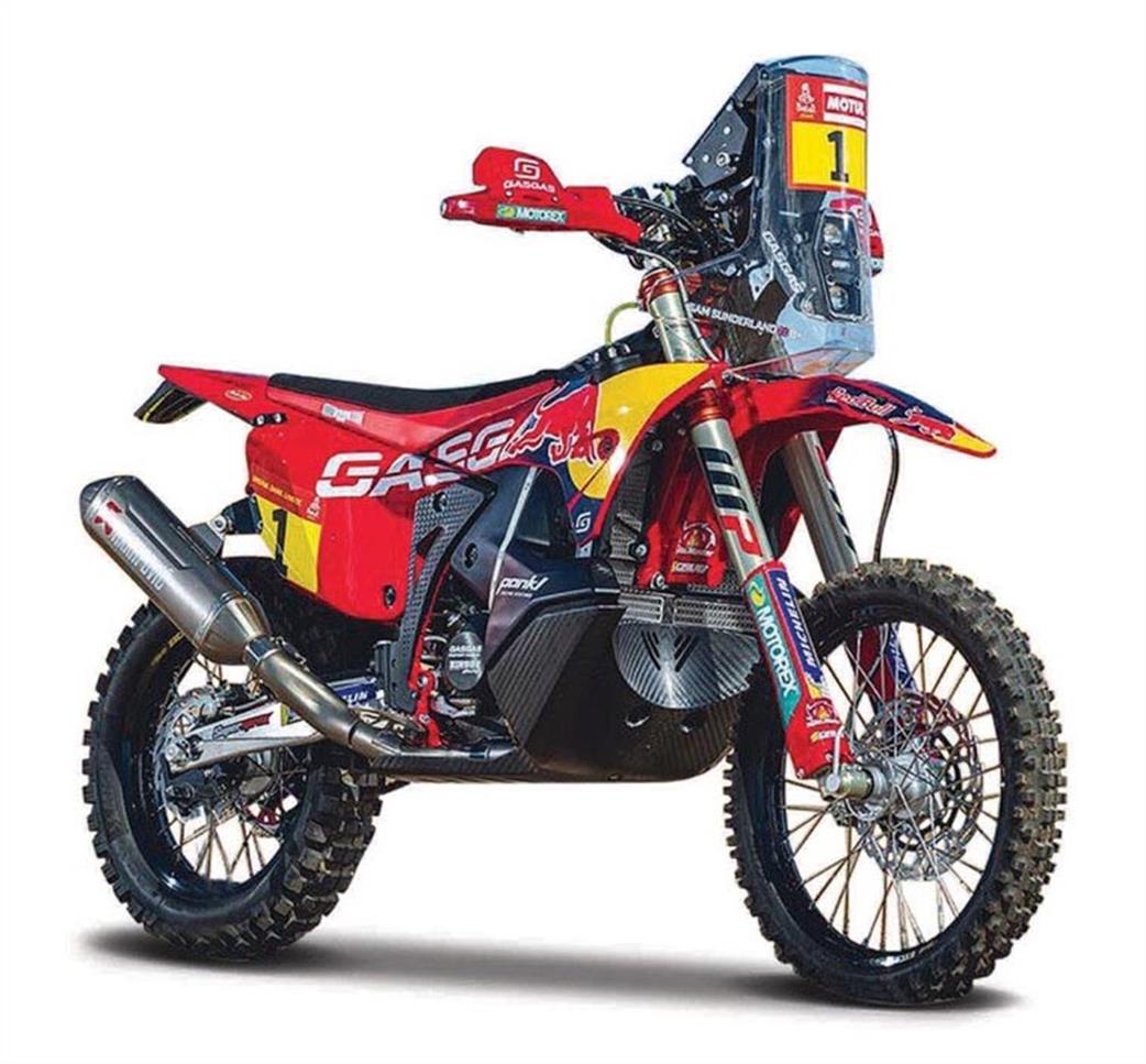 Burago 1/18 B18-51091 GASGAS RX450F Dakar Rally 2023 Red Bull Motorbike Model