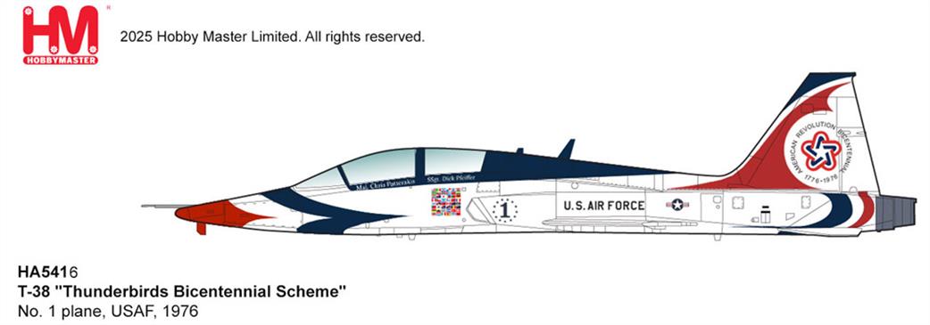 Hobby Master 1/72 HA5416 T-38 Talon Thunderbirds Bicentennial Scheme Display Aircraft Model