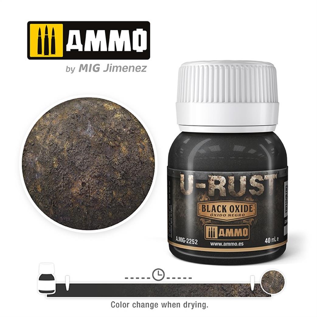 Ammo of Mig Jimenez  A.MIG-2252 U-Rust Corrosion Black Oxide 40ml Pot