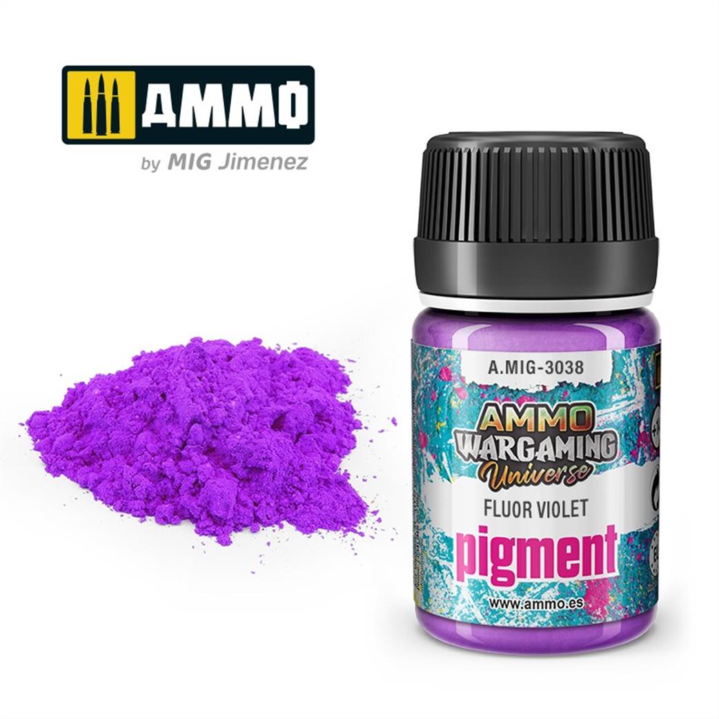 Ammo of Mig Jimenez  A.MIG-3038 Fluorescent Violet Weathering Pigment 35ml Jar