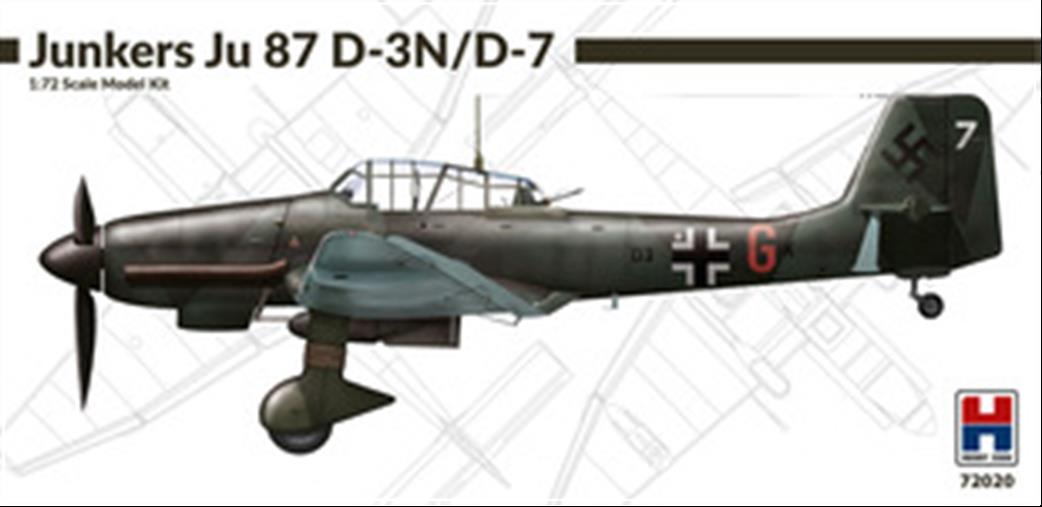 Hobby 2000 1/72 72020 German Junkers Ju-87 D-3 N / D-7 Plastic Kit