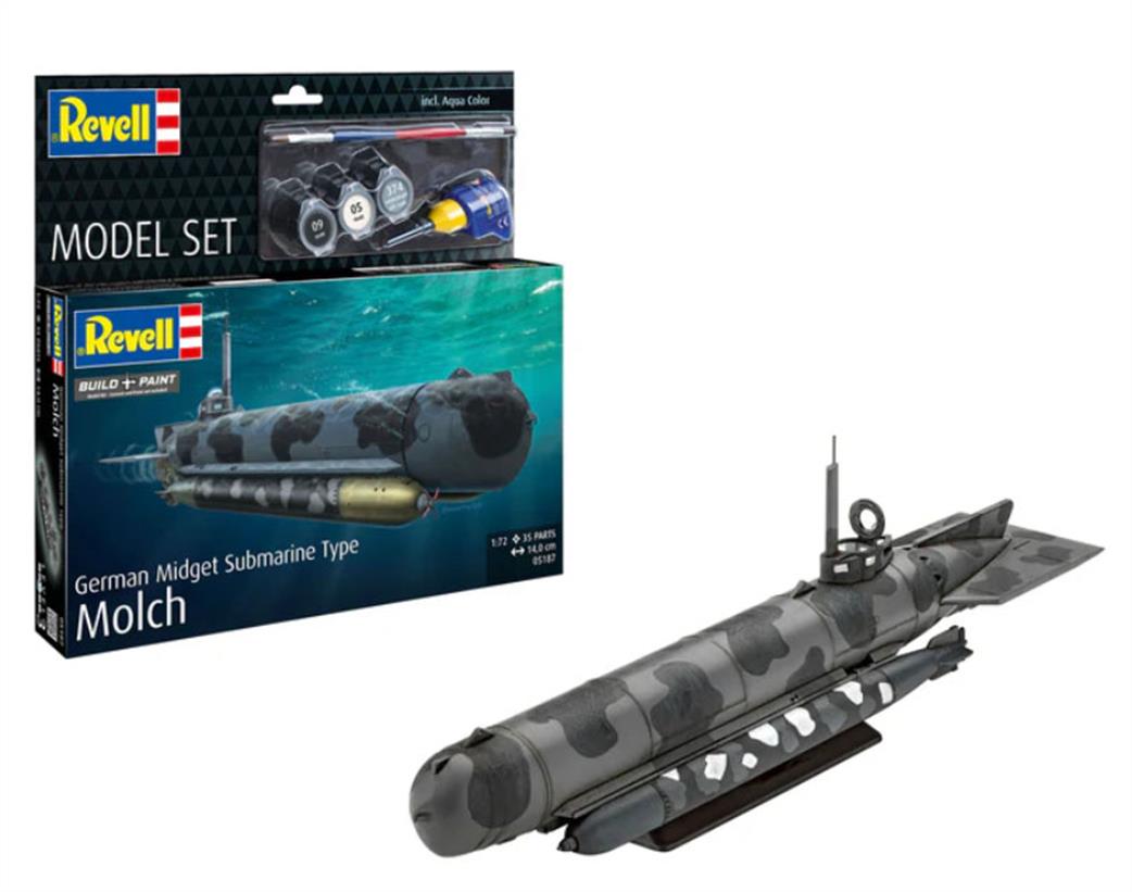 Revell 1/72 65187 German Molch Midget Submarine Model Set