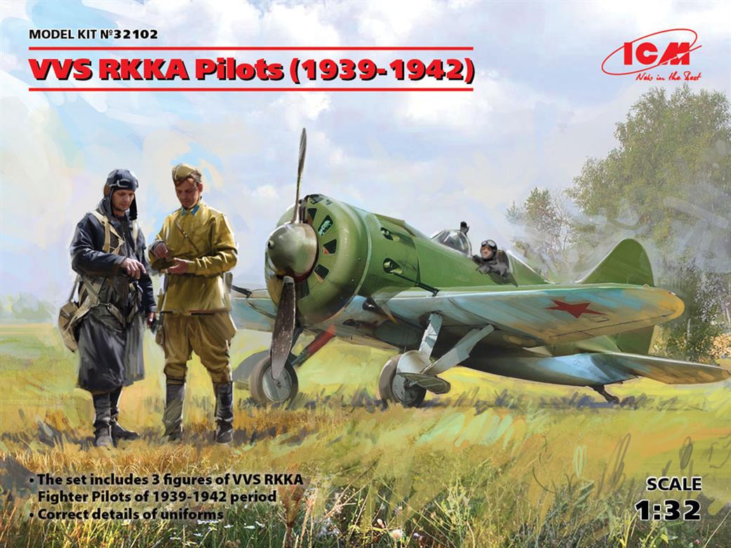 ICM 1/32 32102 VVS RKKA Pilots (1939-1942) 3 Figures