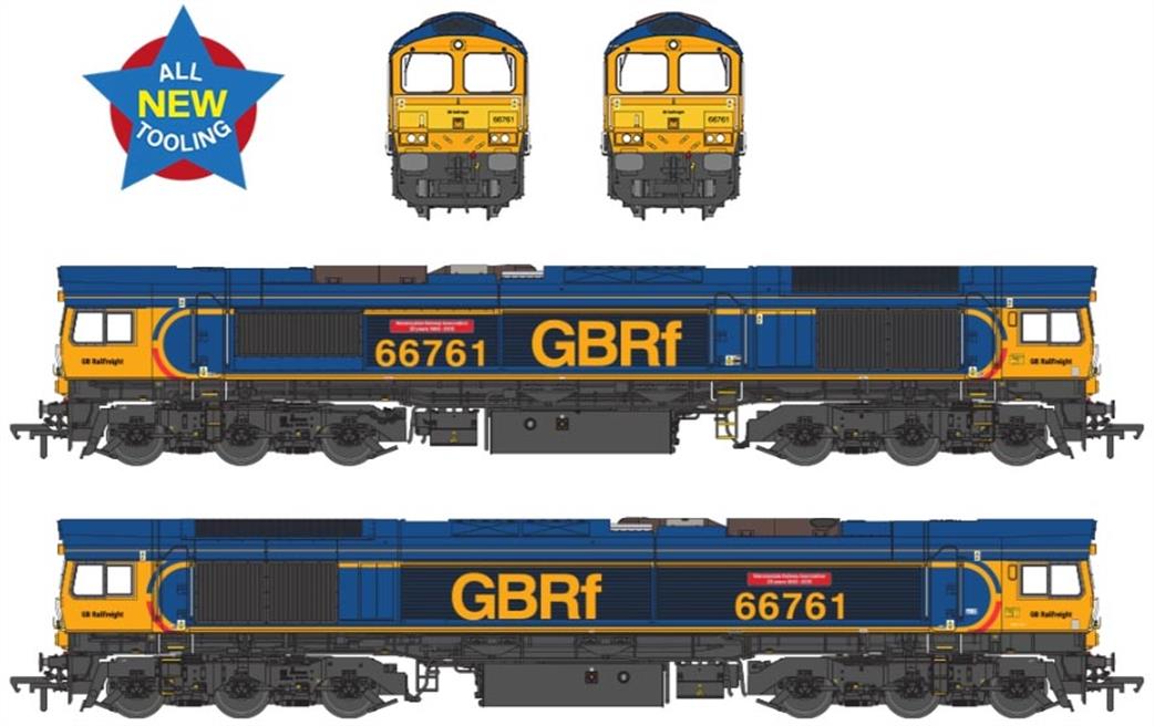 Bachmann OO 50-003 Class 66/7 66761 Wensleydale Railway Association GBRF Europorte EMD Diesel Locomotive Model