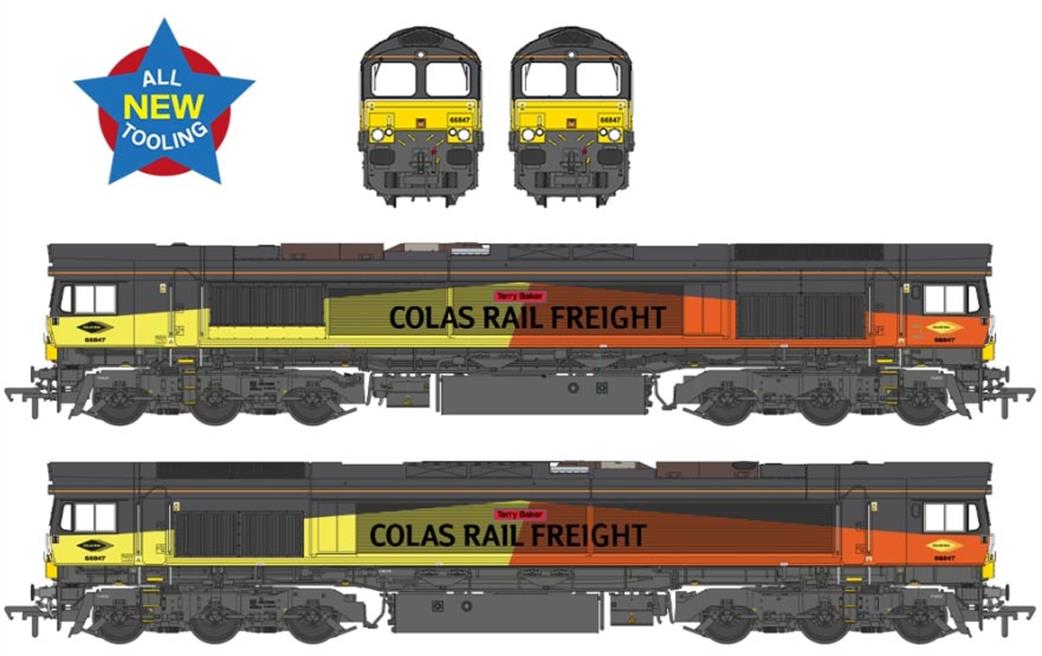 Bachmann OO 50-004 Class 66/8 66847 Terry Baker Colas Rail Freight EMD Diesel Locomotive Model