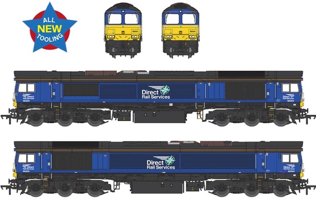 Bachmann OO 50-009 Class 66/3 66304 DRS Compass Small Logo EMD Diesel Locomotive Model