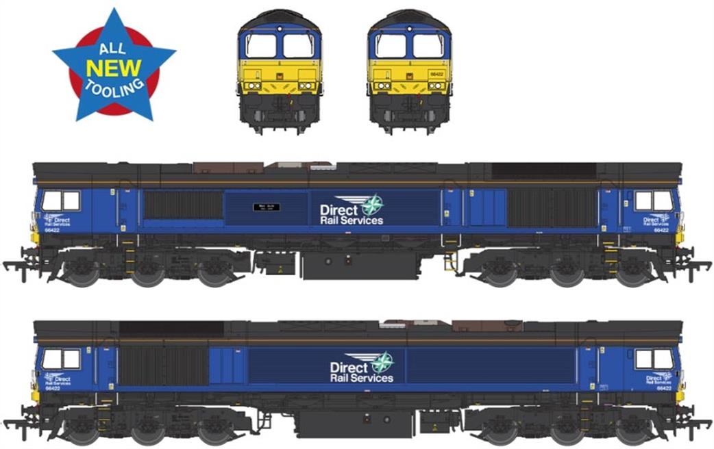 Bachmann OO 50-010 Class 66/4 66422 Max Joule 1958-1999 DRS Compass Small Logo EMD Diesel Locomotive Model
