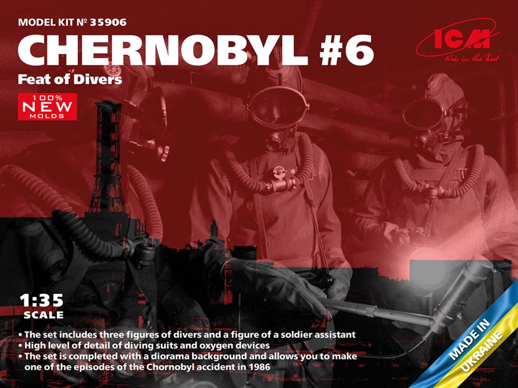 ICM 1/35 35906 Chernobyl No 6 Feat of Divers 3 Figure Set