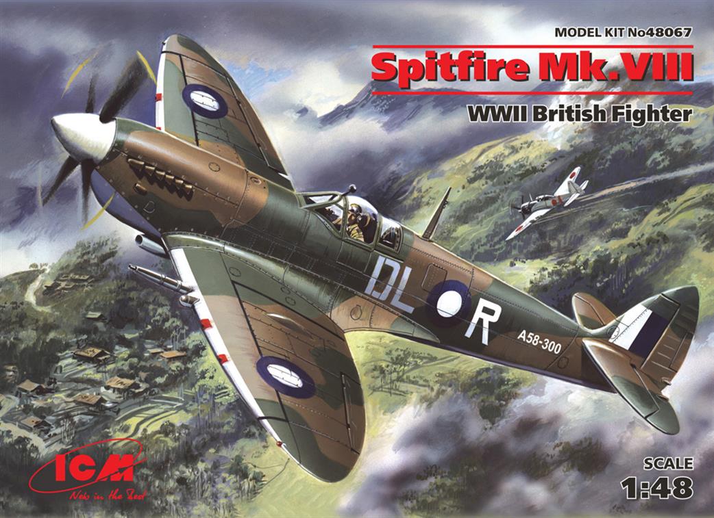 ICM 1/48 48067 Spitfire Mk.VIII, WWII British Fighter Plane Kit
