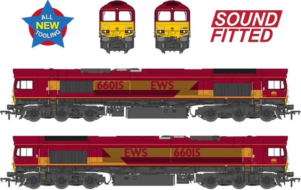 Bachmann OO 50-000SF Class 66/0 66015 EWS EMD Diesel Locomotive DCC Sound Model