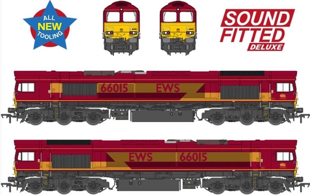 Bachmann OO 50-000SFX Class 66/0 66015 EWS EMD Diesel Locomotive Super DCC Sound Model