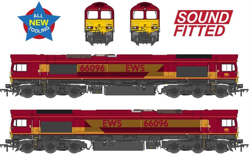 Bachmann OO 50-000ASF Class 66/0 66096 EWS EMD Diesel Locomotive DCC Sound Model