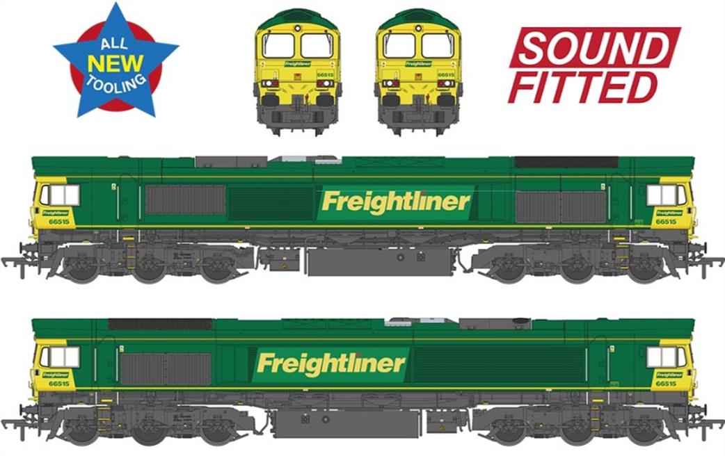 Bachmann OO 50-001SF Class 66/5 66515 Freightliner Green EMD Diesel Locomotive DCC Sound