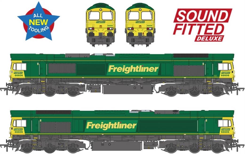 Bachmann OO 50-002SF Class 66/5 66606 Freightliner Green EMD Diesel Locomotive  DCC Sound Model