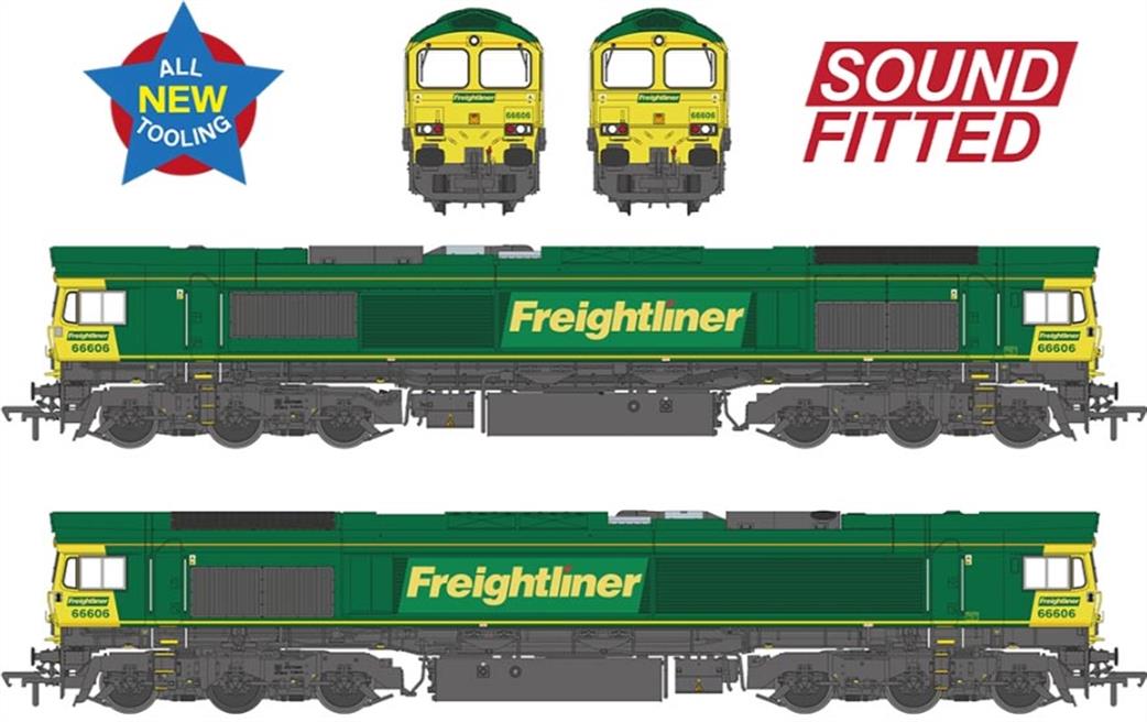 Bachmann OO 50-002ASF Class 66/5 66606 Freightliner Green EMD Diesel Locomotive  Super DCC Sound Model