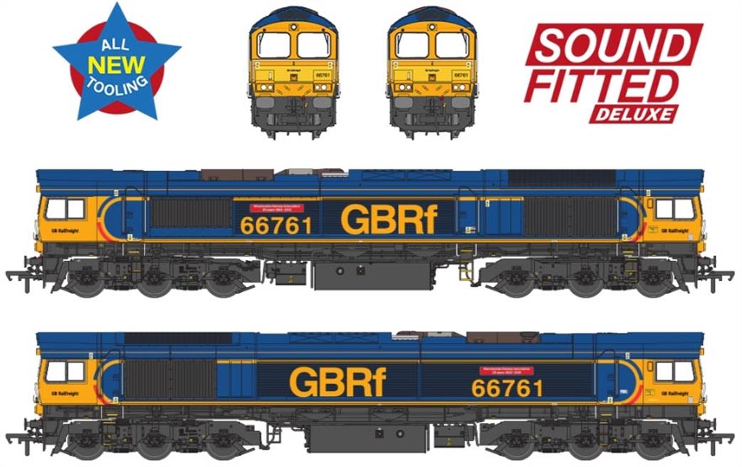 Bachmann OO 50-003SFX Class 66/7 66761 Wensleydale Railway Association GBRF Europorte EMD Diesel Locomotive Super DCC Sound Model