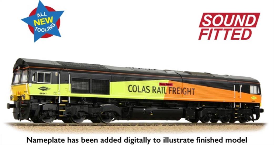 Bachmann OO 50-004SF Class 66/8 66847 Terry Baker Colas Rail Freight EMD Diesel Locomotive DCC Sound Model
