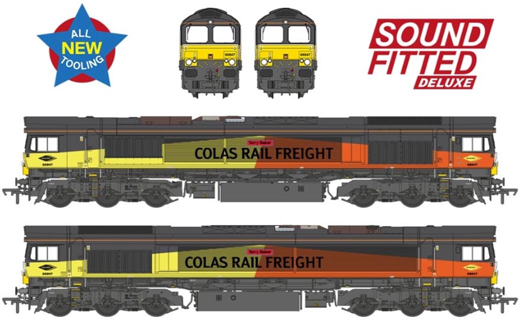 Bachmann OO 50-004SFX Class 66/8 66847 Terry Baker Colas Rail Freight EMD Deluxe Diesel Locomotive DCC Sound Model