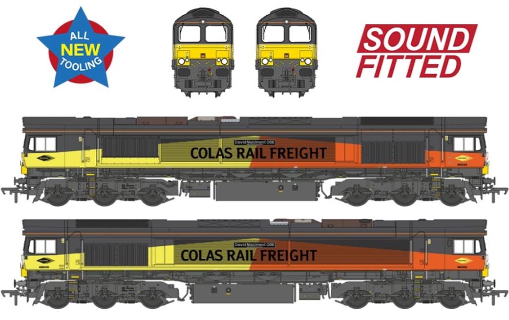 Bachmann OO 50-004ASF Class 66/8 66850 David Maidment OBE Colas Rail Freight EMD Diesel Locomotive DCC Sound Model