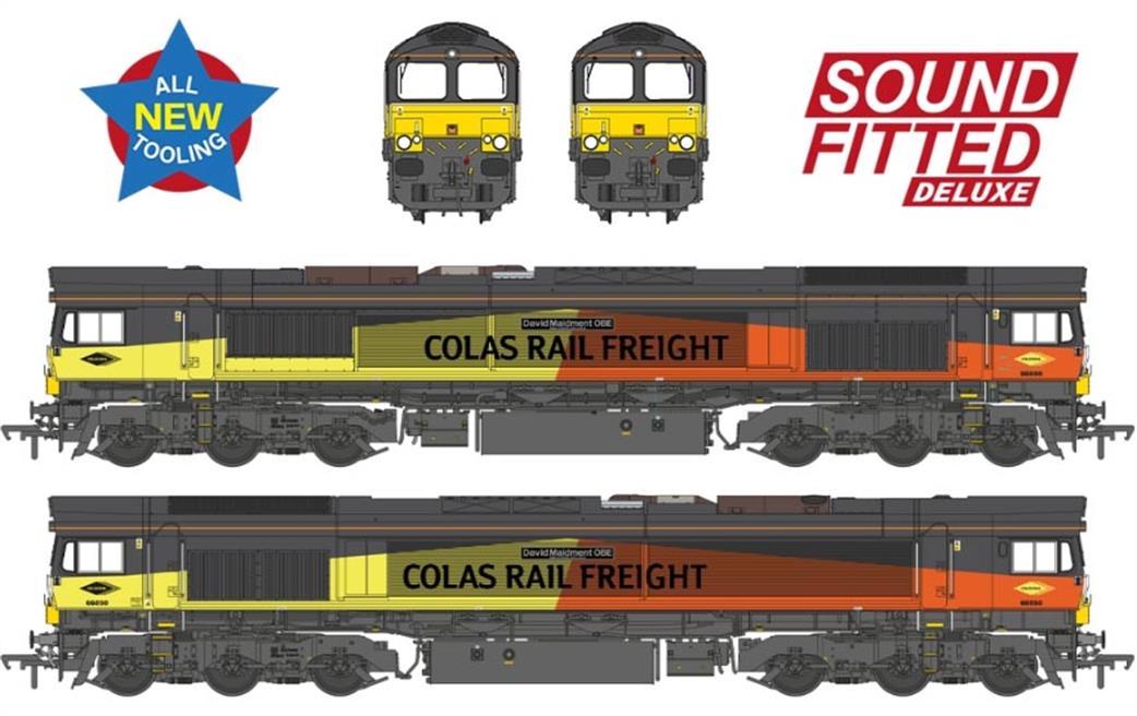 Bachmann OO 50-004ASFX Class 66/8 66850 David Maidment OBE Colas Rail Freight EMD Diesel Locomotive Deluxe DCC Sound Model