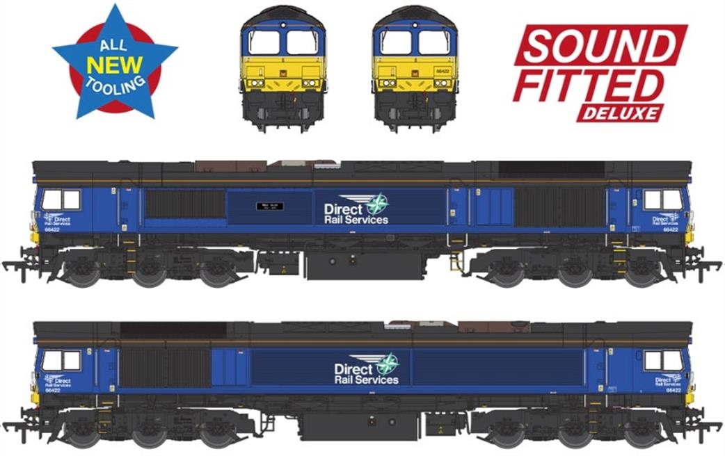 Bachmann OO 50-010SFX Class 66/4 66422 Max Joule 1958-1999 DRS Compass Small Logo EMD Diesel Locomotive Deluxe DCC Sound Model