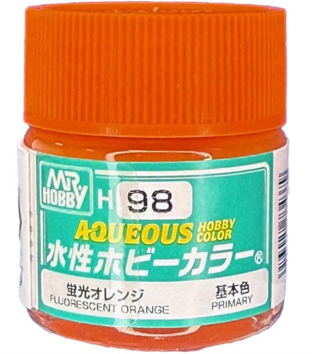 Gunze Sangyo  H98 98 Fluorescent Orange Mr Hobby Acrylic Paint 10ml