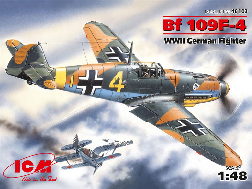 ICM 1/48 48103 Messerschmitt Bf 109F-4, WWII German Fighter Plane Kit